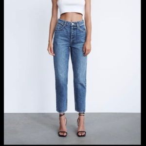 Zara high rise straight leg jeans